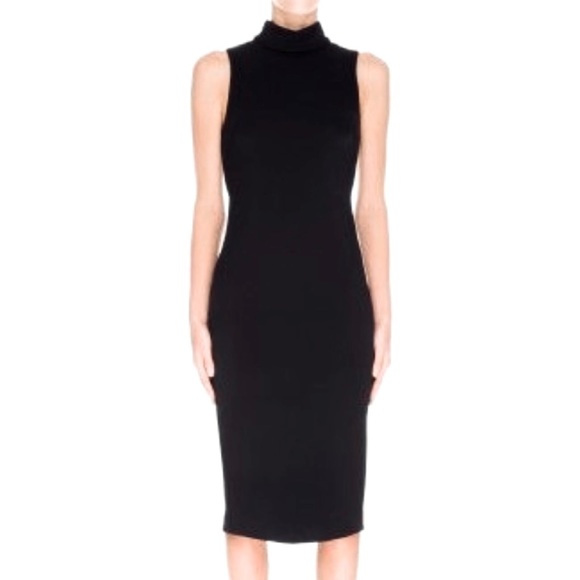 New Cameo Black Midi Dress with High Collar - Picture 11 of 13